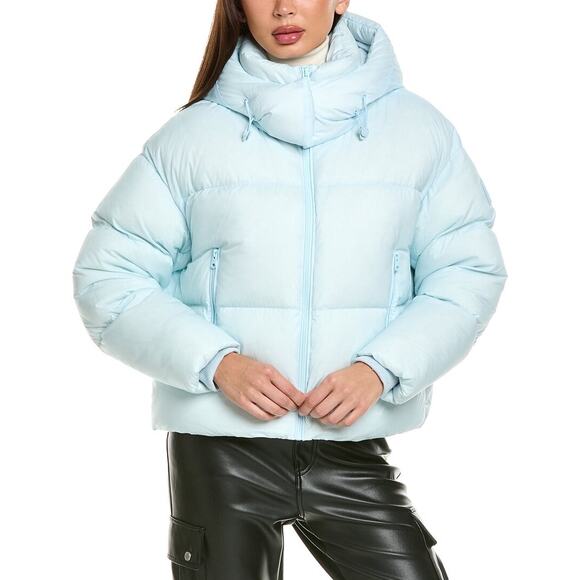 MACKAGE Women's Tessy Light Blue Drawcord Hem Pockets Duck Down Jacket Size XS - Picture 3 of 10